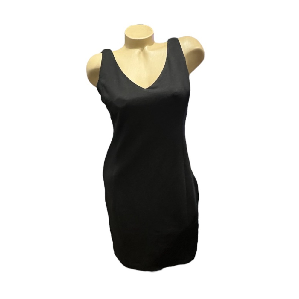 Eileen Fisher Black Sleeveless V Neck Dress Medium NWOT